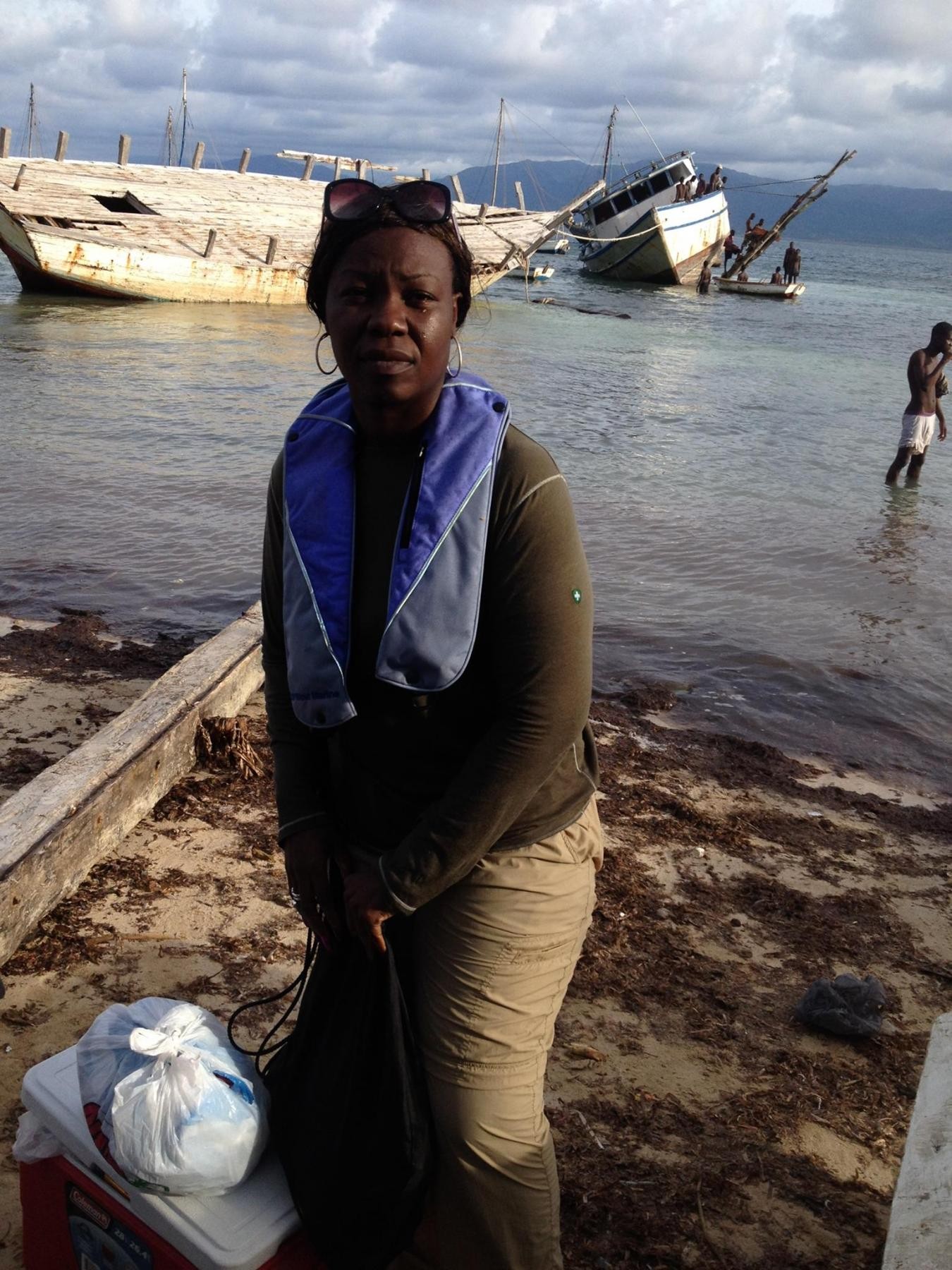 Jacqueline Charles in Ile-de-la-Tortue, Haiti after a harrowing boat ride from mainland Haiti. 